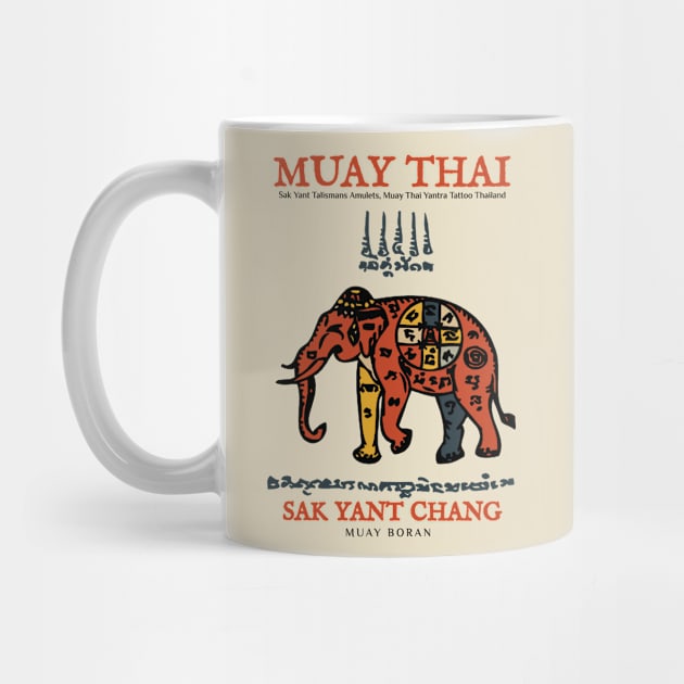 Vintage Muay Thai Tattoo Elephant by KewaleeTee
